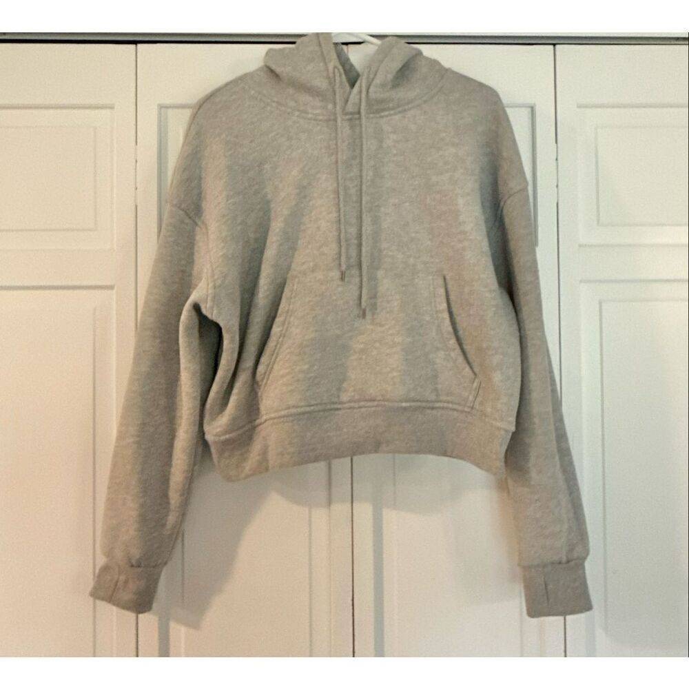 Amazon cropped grey pullover hoodie size M - Picture 9 of 9